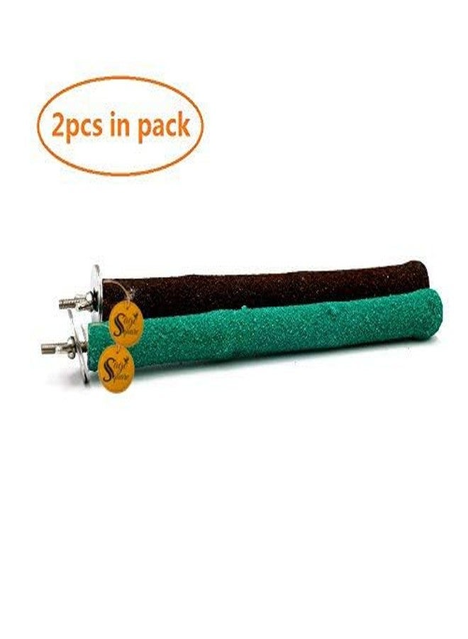 Sage Square Set of 2 Natural Wooden Sand Perch, Stand, Toy for Birds, Cage Accessories, Safe, for Budgies, Cockatiels, Lovebirds, Finches, Conure, and Other Birds (Size - 12 inch) - Image 4